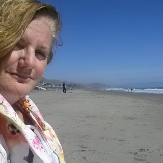 Sometimes the setting is more important than how I look in this case, Cayucos Beach was the star... not me. 