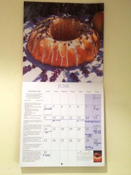 lavender bundt cake calendar inspiration