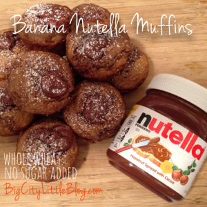 eat clean healthy nutella banana bread muffins