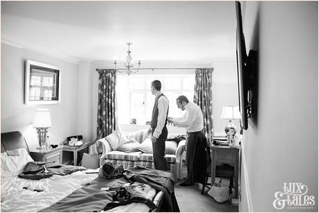 Groom gets ready at Yorkshire wedding