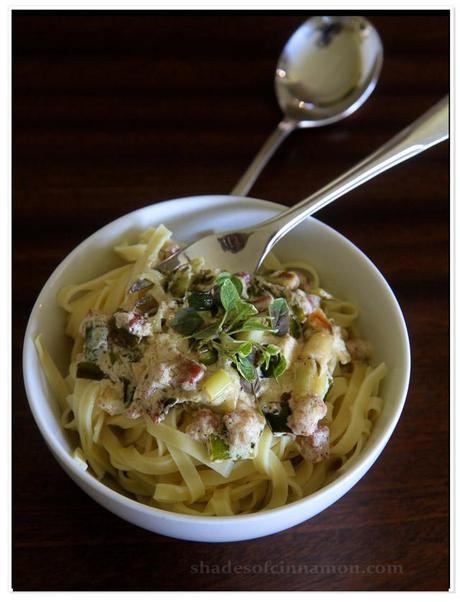 Leek and pancetta pasta