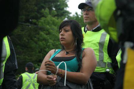 Elsipogtog community member, eight and a half months pregnant. [Photo: M. Howe]