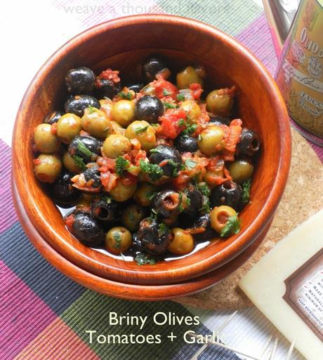 Briny olives, tomatoes, garlic-01