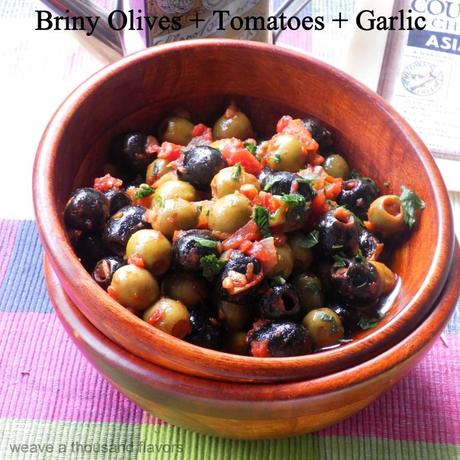 Briny olives, tomatoes, garlic-02