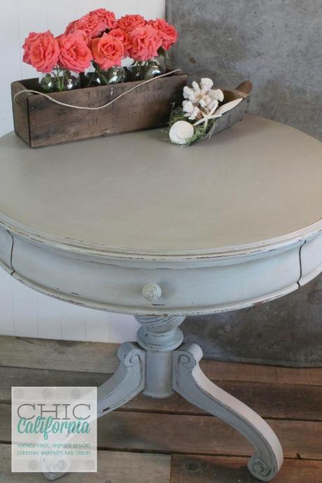 Transformation Tuesday: A Round Pedestal Table Makeover and a Little Milk Paint 101 1/2
