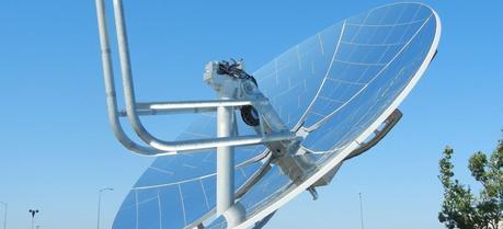 PNNL’s concentrating solar power system for natural gas power plants, installed on a mirrored parabolic dish.