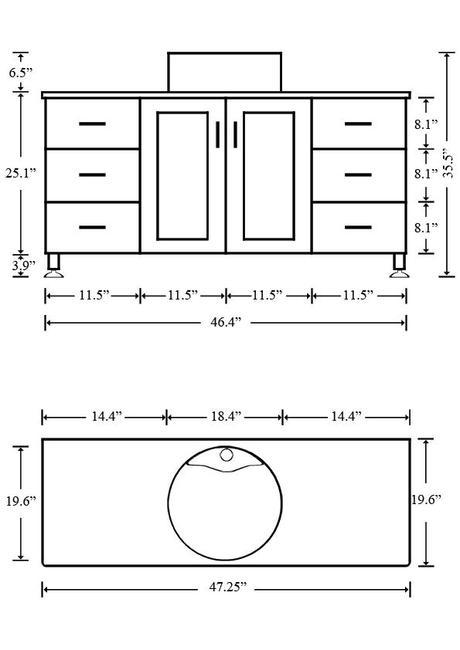 What Is The Standard Height Of A, Average Bathroom Vanity Dimensions