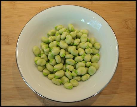 Cooking the first of the Broad Beans