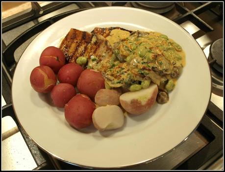 Cooking the first of the Broad Beans