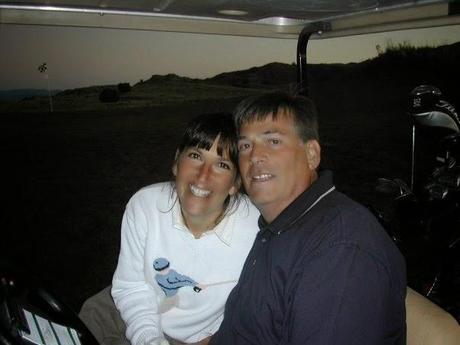 Stacy and Barry on golf course