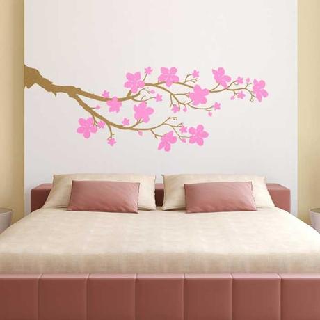 A simple and elegant cherry blossom branch wall decal. Elegant wall art for your home decor. Vinyl wall sticker from http://cozywallart.com/