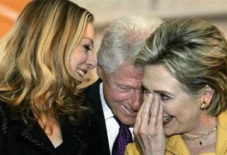 Clintons yucking it up