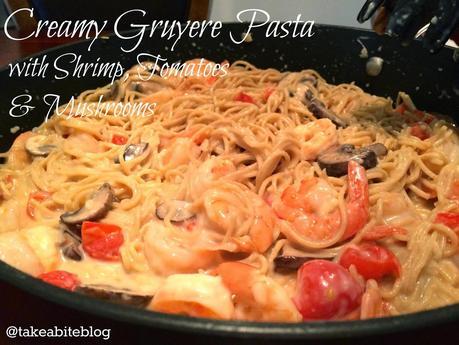 Creamy Gruyere Pasta with Shrimp, Tomatoes, and Mushrooms #CKMondaviHeroes