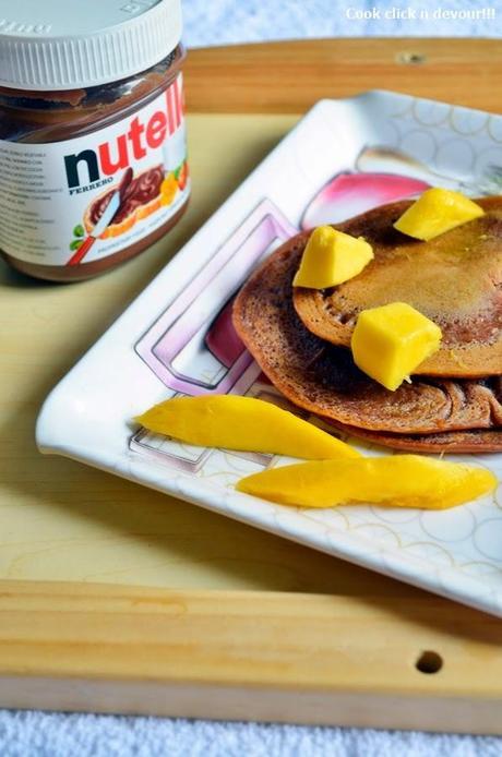 Eggless nutella pancake recipe | how to make eggless pancake with nutella