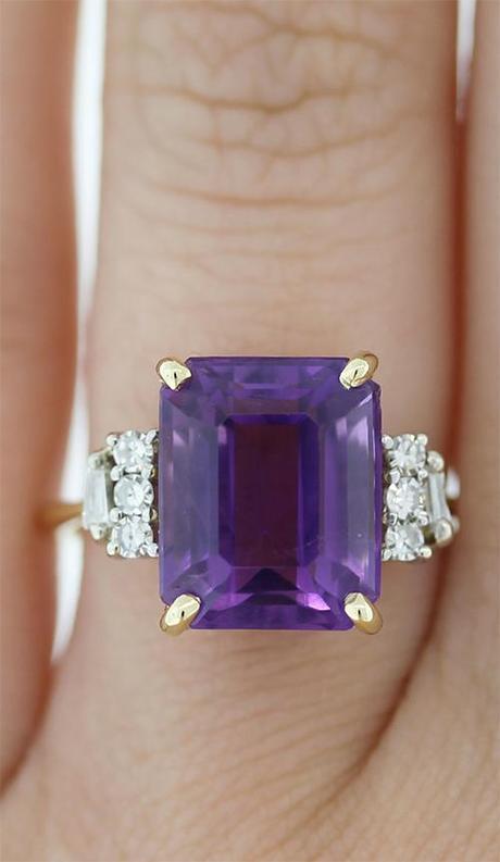 Emerald Cut Amethyst Ring