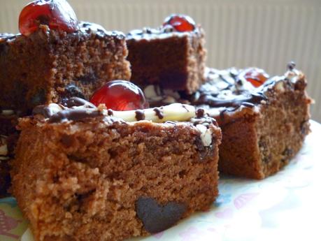 Triple Chocolate and Cherry Tray Bake Recipe - Scoliosis Association UK Bake Off with Jane Asher