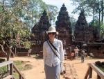 Sonya at the western entrance of Banteay Srey