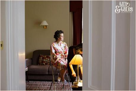 Bride prepares herself Old Swan Hotel Wedding Photographer