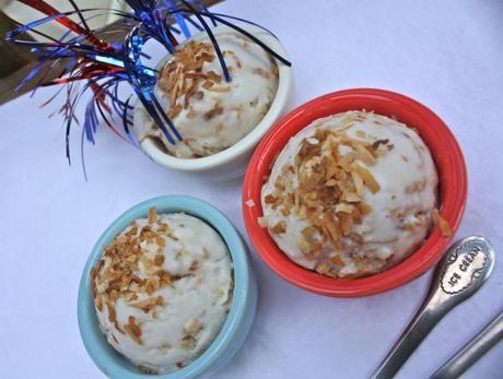 Vegan Toasted Coconut and Macadamia Nut Ice Cream 