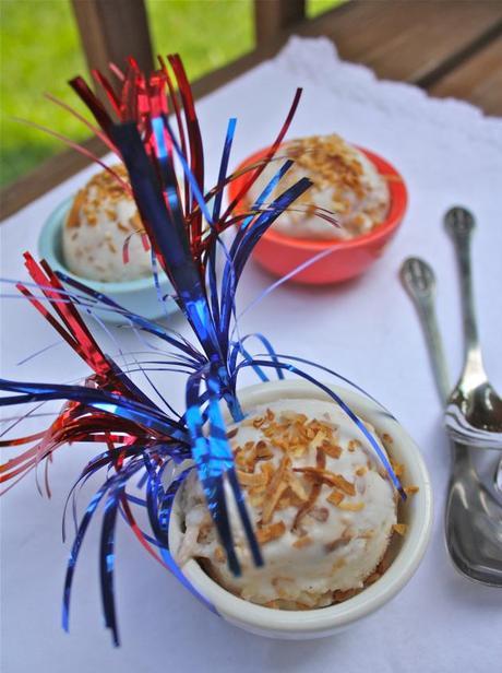 Vegan Toasted Coconut and Macadamia Nut Ice Cream 