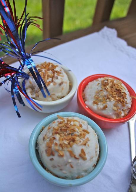 Vegan Toasted Coconut and Macadamia Nut Ice Cream 