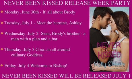 NEVER BEEN KISSED BY MOLLY O'KEEFE -RELEASE DAY BLITZ