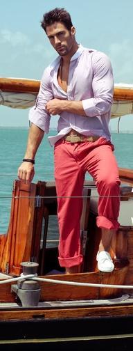 man on boat mens fashion 