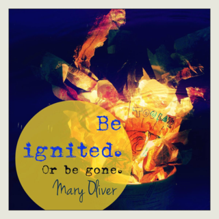 Iimage Prompt: Be Ignited. Or Be Gone. Mary Oliver - quotes, prompts and more