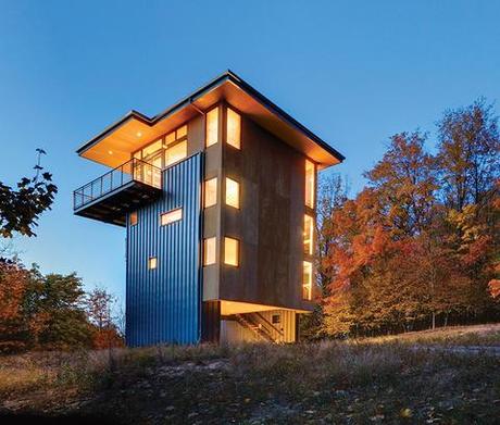 glen lake tower plywood metal siding