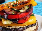Grilled Vegetable Stack with Homemade Lemon Hummus