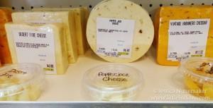Amish Cheese Shop in Cambridge City, Indiana Desert Fire Cheese, Pepper Jack Cheese, and Vintage Habanero Cheese
