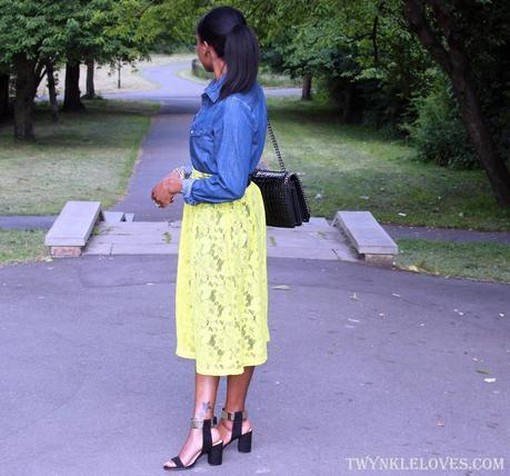 Today I'm Wearing: Yellow Lace + Denim