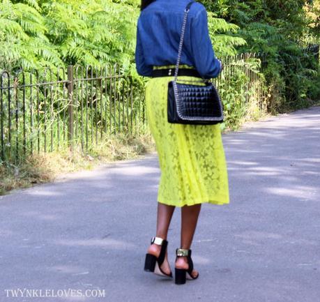 Today I'm Wearing: Yellow Lace + Denim