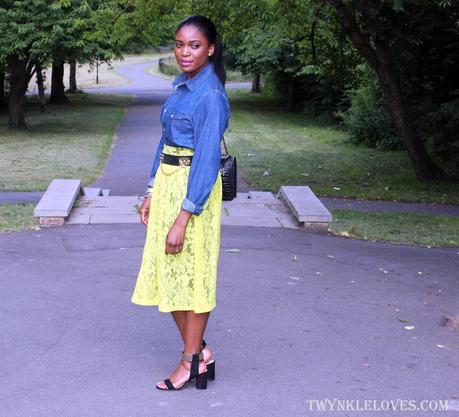 Today I'm Wearing: Yellow Lace + Denim