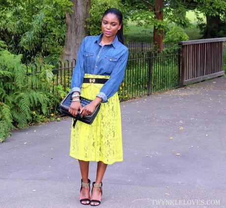 Today I'm Wearing: Yellow Lace + Denim