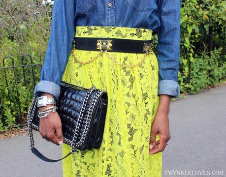 Today I'm Wearing: Yellow Lace + Denim