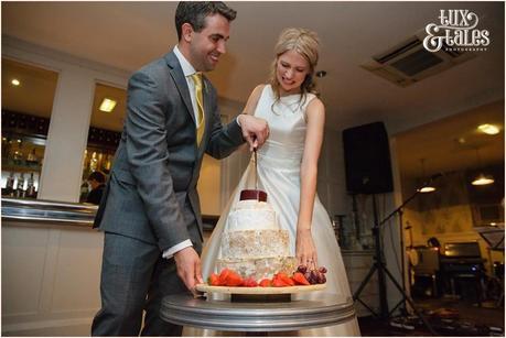 cheese cake cutting at Great John Street Hotel wedding