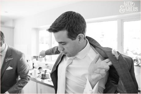 Groom preparations during wedding photography