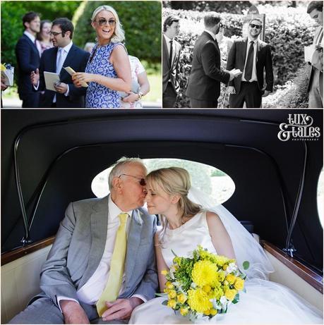 Bride arrives at wedding with her father