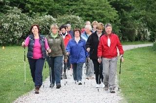 Nordic Walkers who like to use the whole road