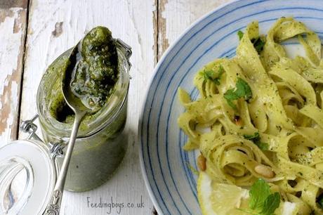 Lemon and Mint Pesto by Feedingboys.co.uk