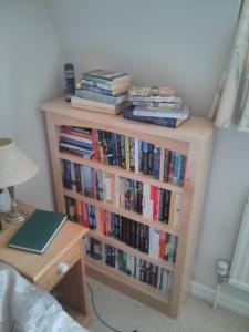 New bookcase #1: crime, non-fiction and recent acquisitions.