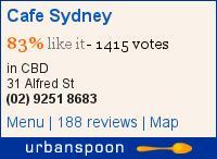 Cafe Sydney on Urbanspoon