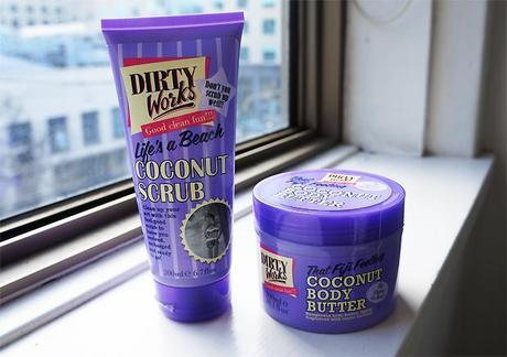 Review of the Dirty Works Coconut Scrub and Body Butter dirty works coconut body butter and scrub