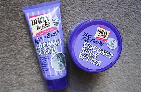Review of the Dirty Works Coconut Scrub and Body Butter dirty works coconut body butter and scrub
