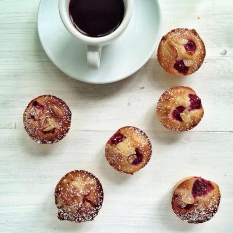 raspberry friands and coffee