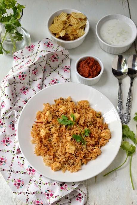 Quick Paneer Pulao (Pressure Cooker Method)