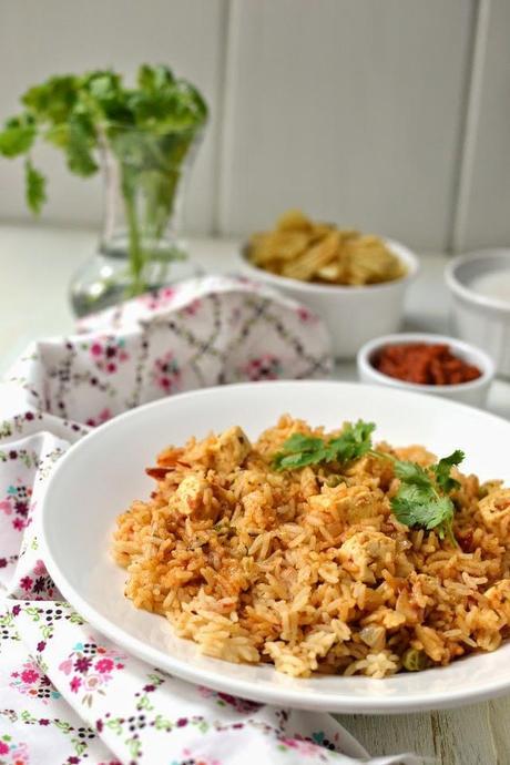 Quick Paneer Pulao (Pressure Cooker Method)