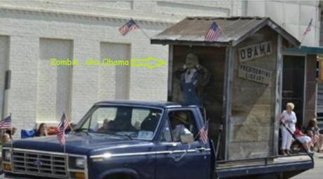 Obama outhouse parade float