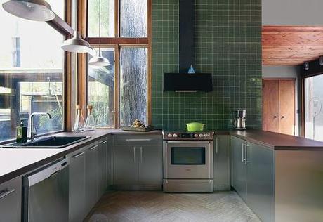 kitchen seo residence stainless steel ceramic tiles walnut glass tiles